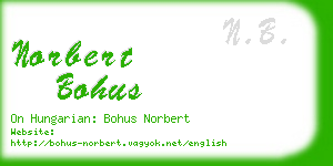 norbert bohus business card